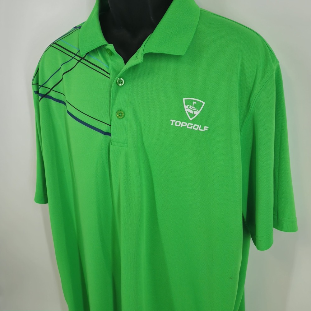 TOP GOLF Men's Size XL Golf Polo Shirt Green Casual Travel Resort Vacation